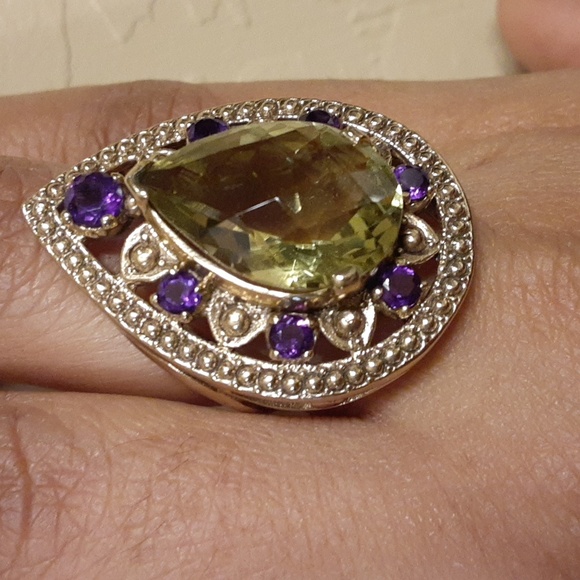 ❤Bronze, Yellow Gold Colour, Genuine Amethyst and Lemon Quartz. FIRM. - Picture 4 of 17